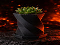 Twisted Hex Planter with Saucer