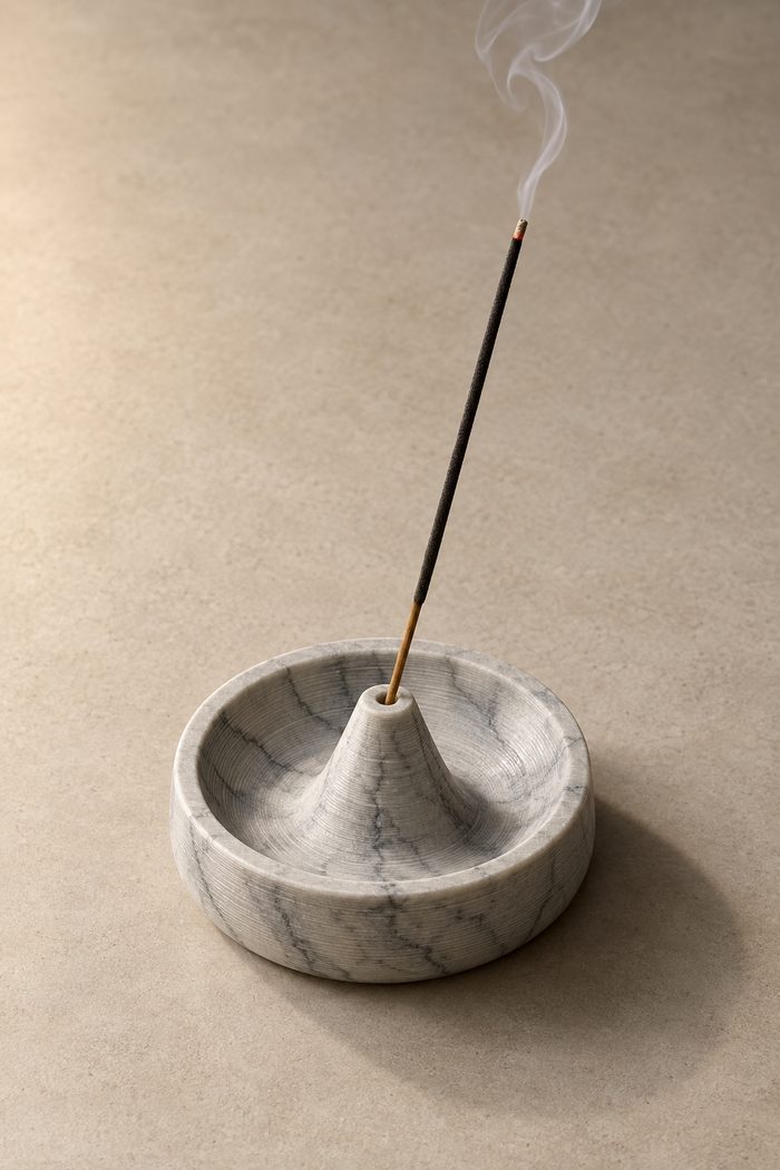 Stone-Finish Incense Holder